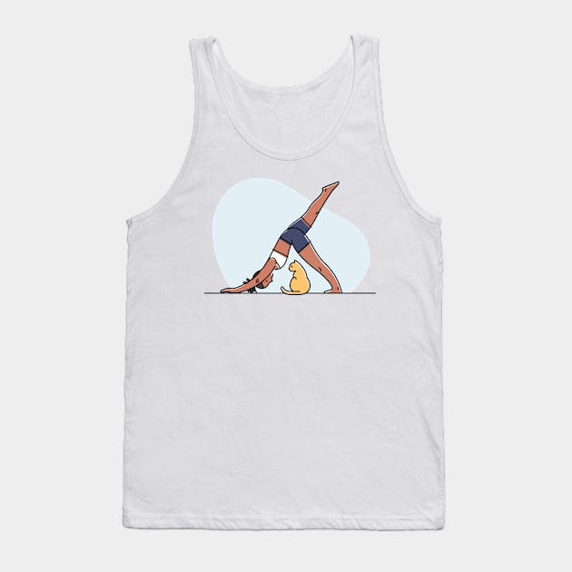 YOGA WITH CAT ILLUSTRATION Tank Top by Trio Store